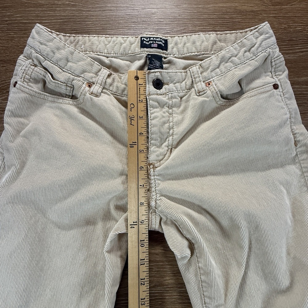 Polo Jeans Co Ralph Lauren Pants Women's 8x30 Beige Corduroy Stretch Classic - Picture 6 of 9